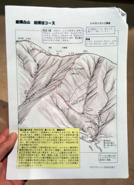 能郷谷コースの地図