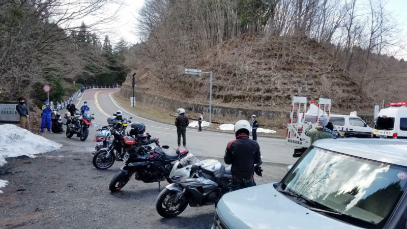 風張峠の交通事故現場