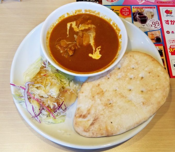 もちふわナンとスパイシーバターチキンカレー